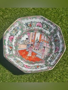 RARE Antique Vintage Chinese Famille Rose Porcelain Bowl Qing Dynasty Marking